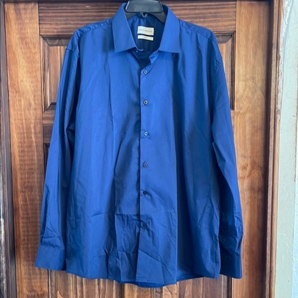 Lucky Brand Men's Deep Blue Dress Shirt size xl